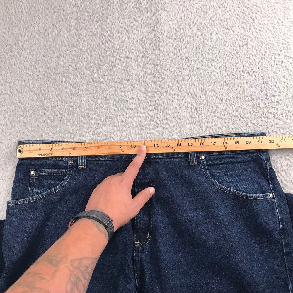 Vtg Y2K Anchor Blue Original Baggy Jeans Mens 42 (43x30) Dark Wash Denim - Picture 6 of 12